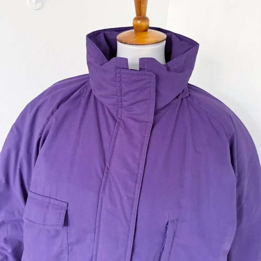 Vtg Eddie Bauer Goose Down Snowline Parka Coat Women's Sz XL Dark Purple Puffer